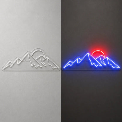 Jagged Mountain Sunset Vintage LED Neon Sign - Shineneon