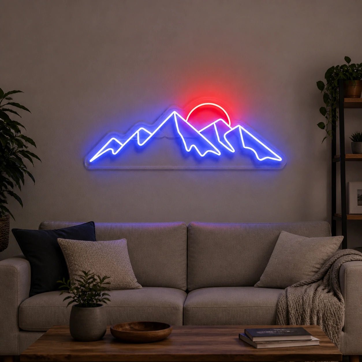 Jagged Mountain Sunset Vintage LED Neon Sign - Shineneon