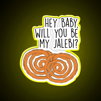 Jalebi Baby Snack Lines Snack Food Led Neon Sign Rgb Color - Custom LED neon sign front view