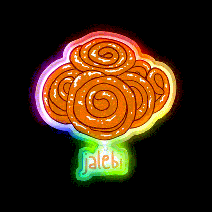 Jalebi Snack Food Led Neon Sign Rgb Color - LED neon sign close-up detail