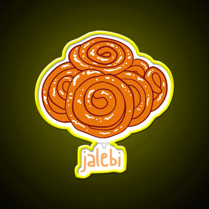 Jalebi Snack Food Led Neon Sign Rgb Color - Custom LED neon sign front view