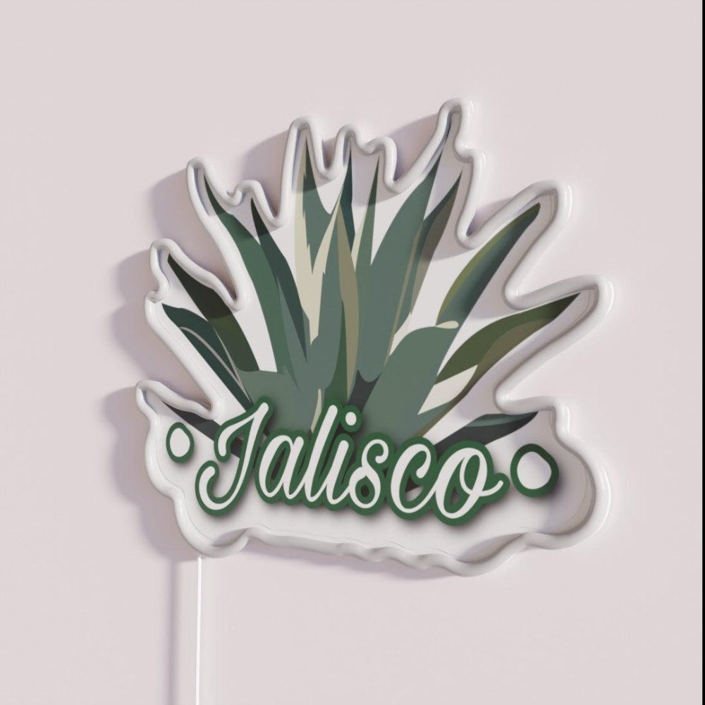 Jalisco 2 0 Rgb Led Neon Sign - Neon sign mounted on wall in room