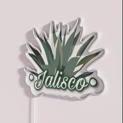 Jalisco 2 0 Rgb Led Neon Sign - Neon sign mounted on wall in room