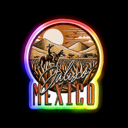 Jalisco Mexico Party Drink Tequila Led Neon Sign Rgb Color - LED neon sign close-up detail