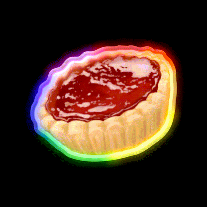 Jam Tart Snack Food Led Neon Sign Rgb Color - LED neon sign close-up detail