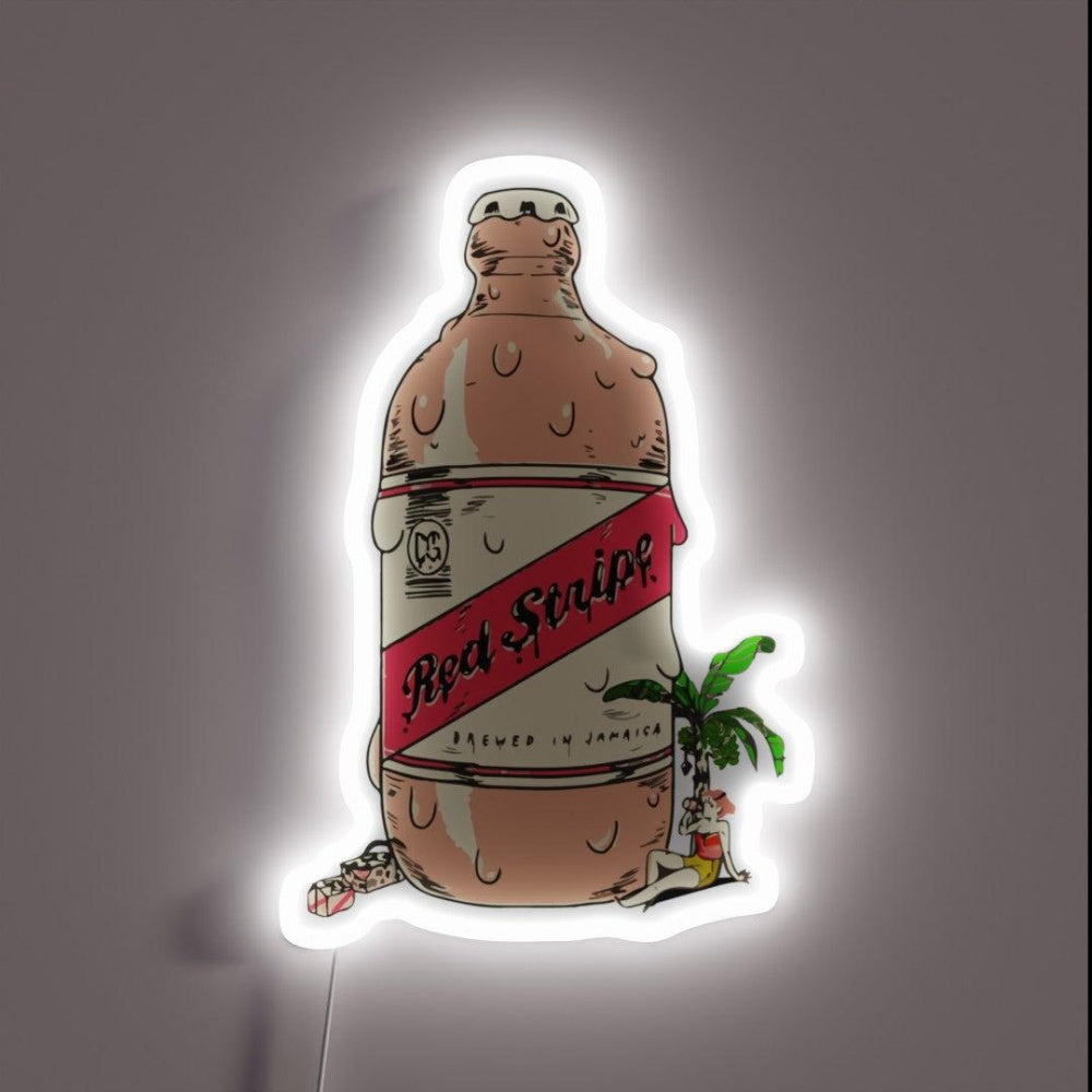 Jamaican Red Stripe Beer Rgb Led Neon Sign - Custom LED neon sign front view