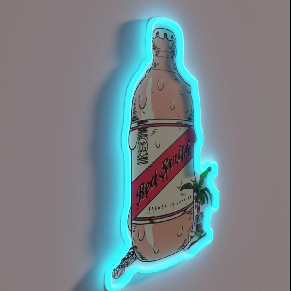 Jamaican Red Stripe Beer Rgb Led Neon Sign - LED neon sign close-up detail