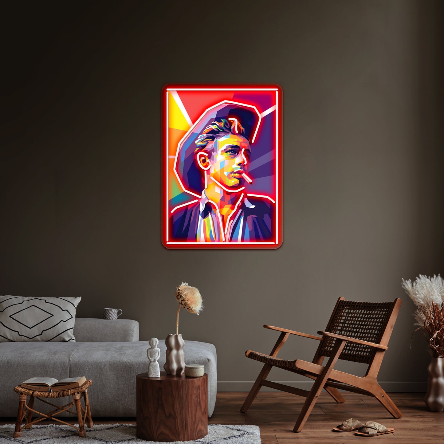 James B Dean Pop Artwork Room Lights Neon