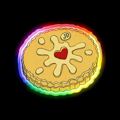 Jammy Dodger Snack Food Led Neon Sign Rgb Color - LED neon sign close-up detail