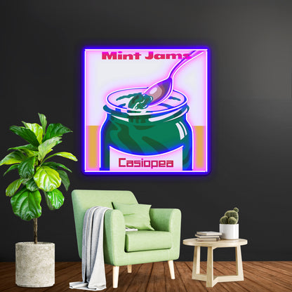 Jams Of Mint Japanese Jazz Fusion Album 1982 Artwork Room Lights Neon