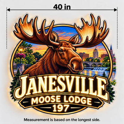 Janesville Moose Lodge Custom LED Neon Sign | 34134c7a1611efdaff4f17c3971f221dbaaa4e9c08217383387fcf7578b7323d | dimensions