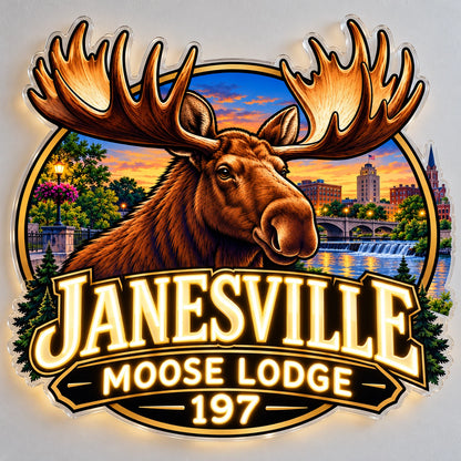 Janesville Moose Lodge Custom LED Neon Sign | d066f2c0c540c9ff2ad0aa3eca60405129c241a6f08588ee814cf755bd9fb468 | effect