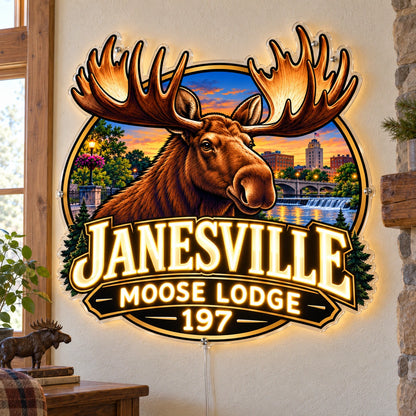 Janesville Moose Lodge Custom LED Neon Sign | 5a5d255ddde238037ed931d171fc7f4b0f0813094fa525fecc80eb0391a90e52 | natural_light