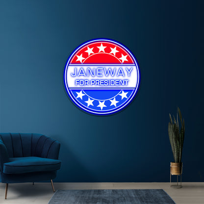 Janeway For President Artwork Room Lights Neon