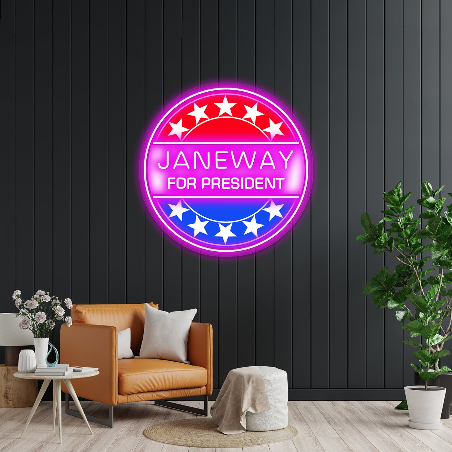 Janeway For President Artwork Room Lights Neon