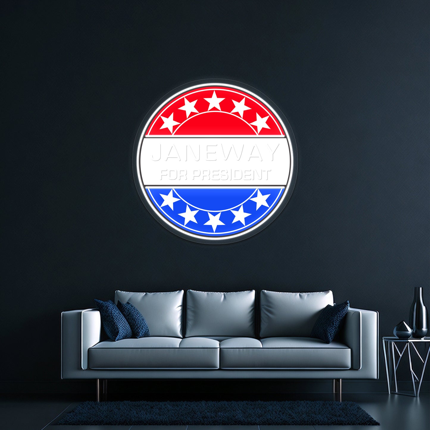 Janeway For President Artwork Room Lights Neon