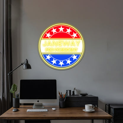 Janeway For President Artwork Room Lights Neon