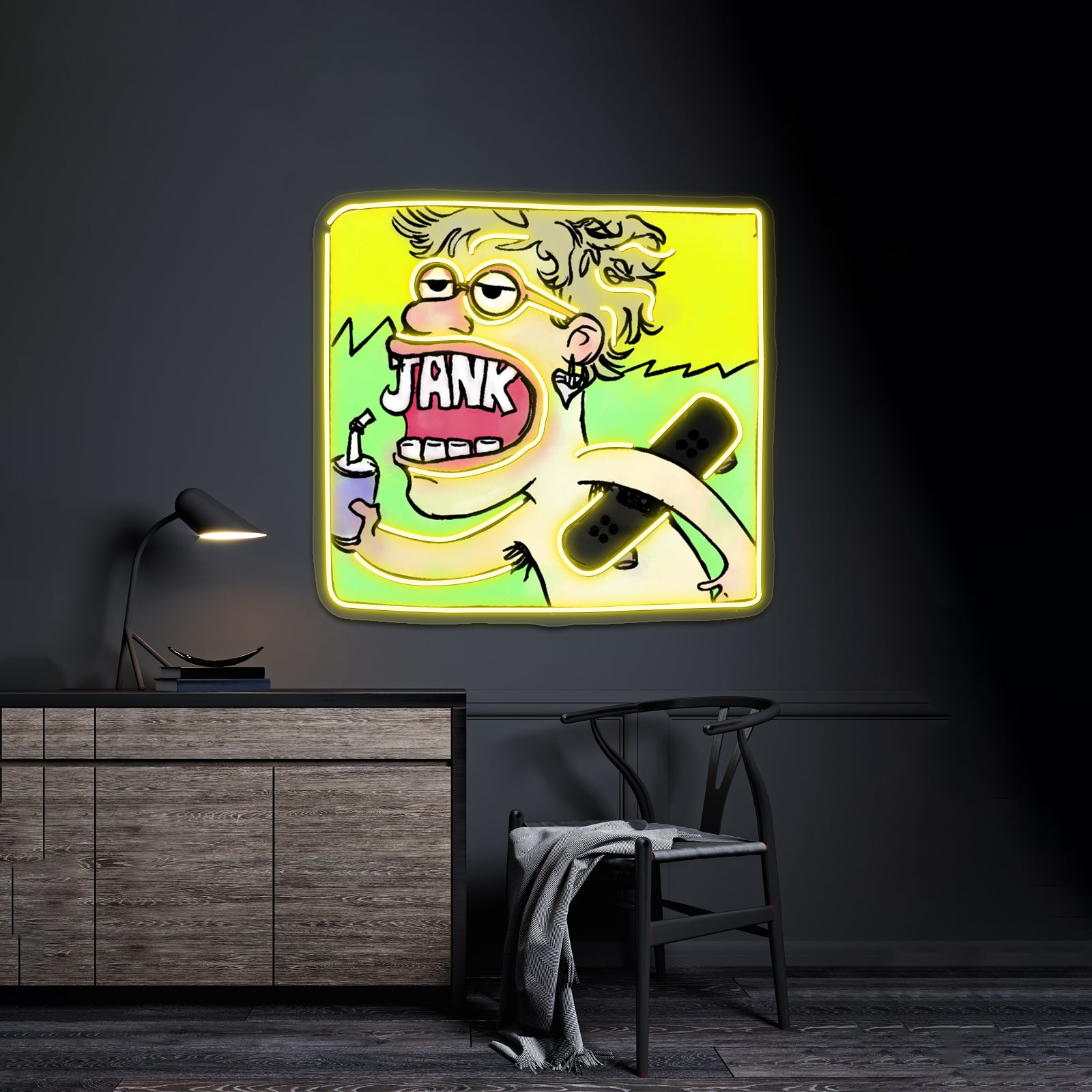 Jank Alt Cover With Skateboard Artwork Room Lights Neon | Shineneon