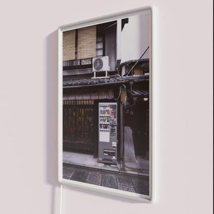 Japanese Beer Vending Machine Rgb Led Neon Sign - Neon sign mounted on wall in room