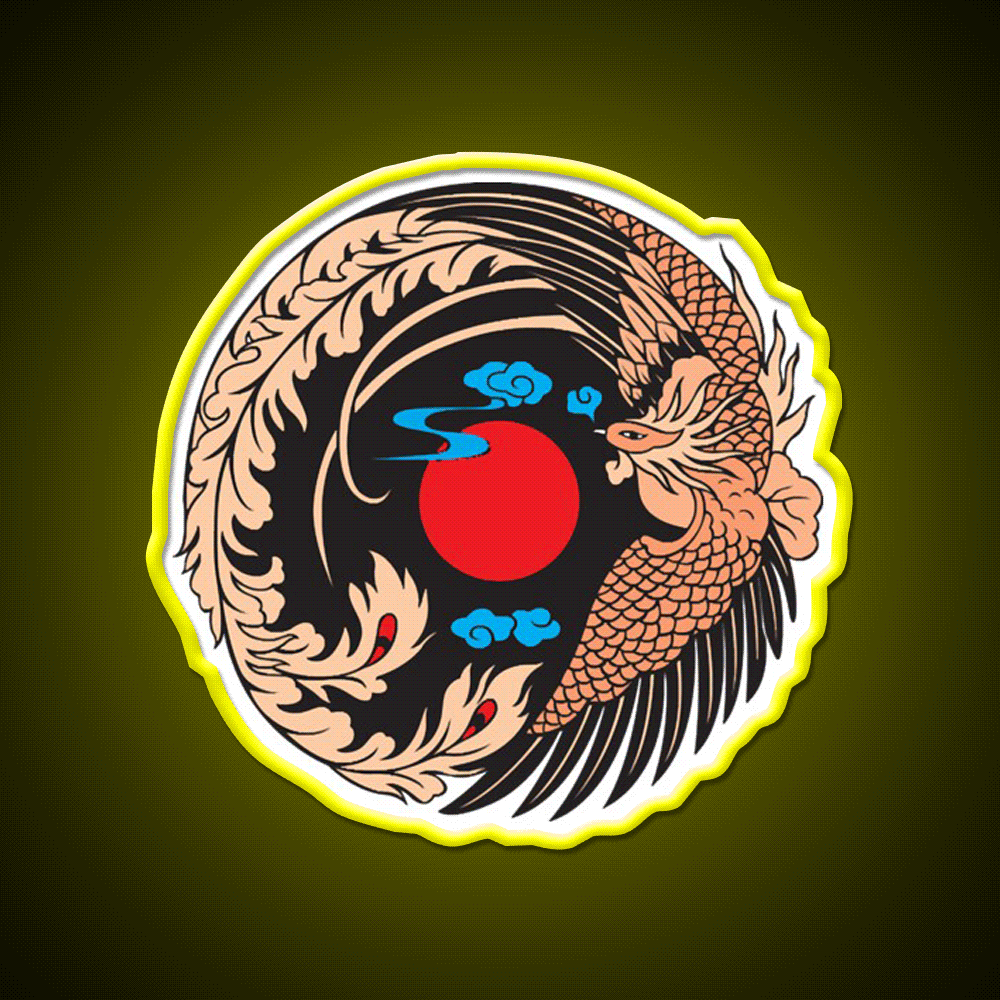 Japanese Crane Bird Symbol Asian Cultural Led Neon Sign Rgb Color - Custom LED neon sign front view