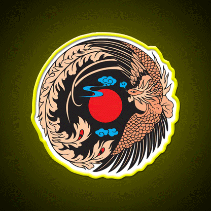 Japanese Crane Bird Symbol Asian Cultural Led Neon Sign Rgb Color - Custom LED neon sign front view