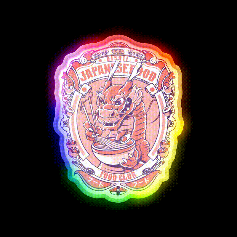 Japanese Food Club Led Neon Sign Chinese Food Rgb Color