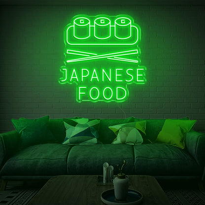 Japanese Food Sushi Chopsticks Warm Yellow Led Neon Sign For Restaurant Decor | Shineneon