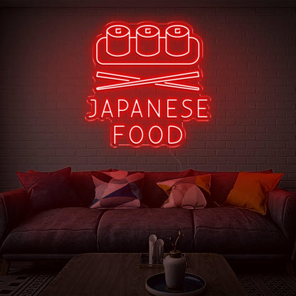 Japanese Food Sushi Chopsticks Warm Yellow Led Neon Sign For Restaurant Decor | Shineneon