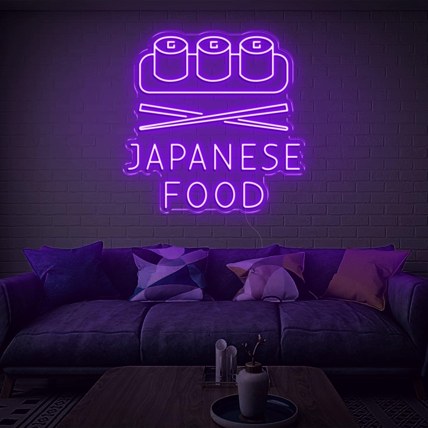 Japanese Food Sushi Chopsticks Warm Yellow Led Neon Sign For Restaurant Decor | Shineneon
