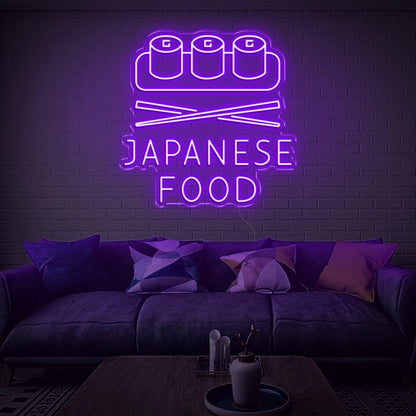 Japanese Food Sushi Chopsticks Warm Yellow Led Neon Sign For Restaurant Decor | Shineneon