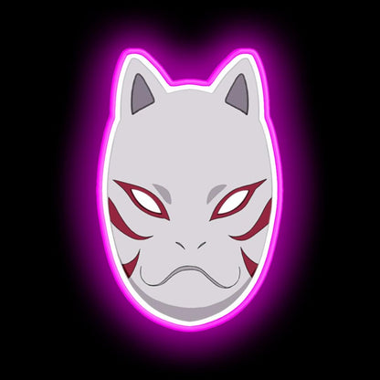 Japanese Fox Mask Neon Sign Bar Wall Decor - Size and dimension reference