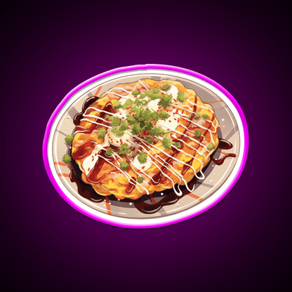 Japanese Okonomiyaki Pancake Snack Food Led Neon Sign Rgb Color - Shineneon