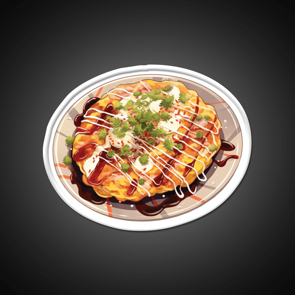 Japanese Okonomiyaki Pancake Snack Food Led Neon Sign Rgb Color - Shineneon