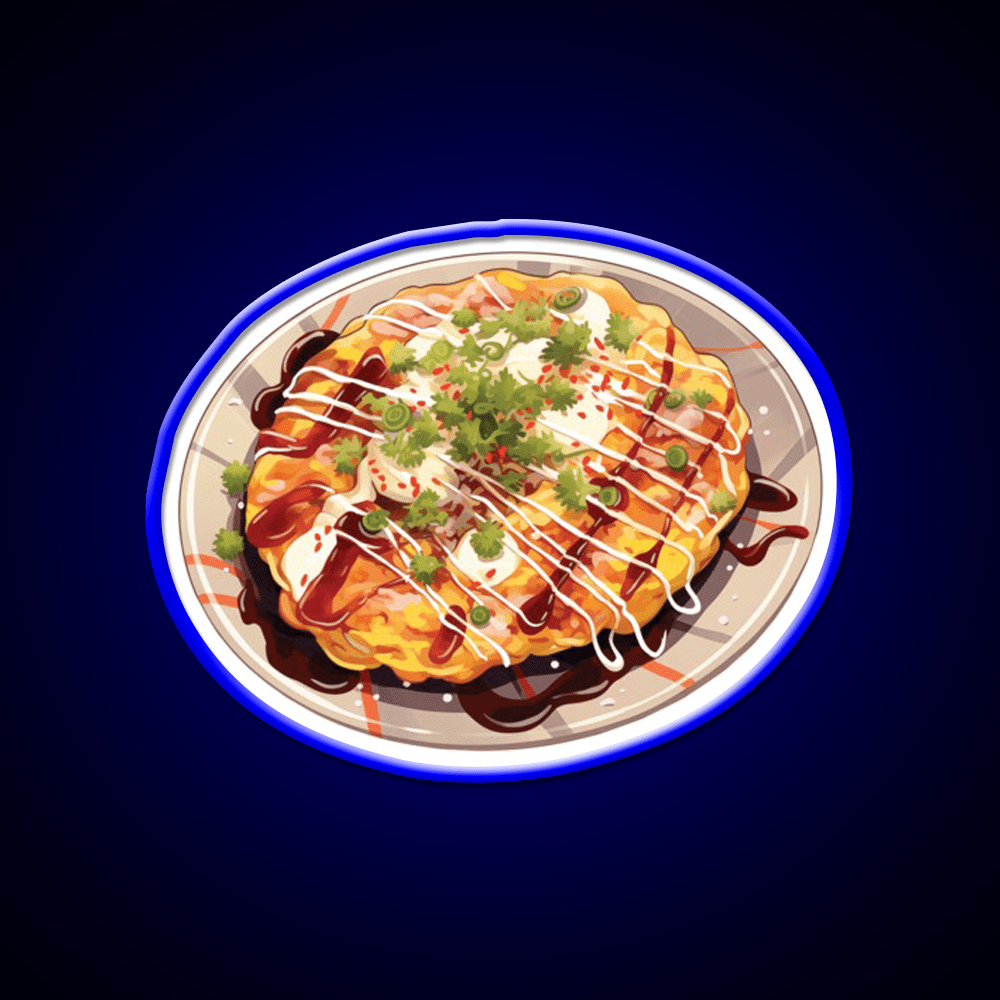 Japanese Okonomiyaki Pancake Snack Food Led Neon Sign Rgb Color - Shineneon