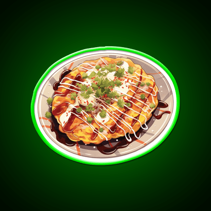 Japanese Okonomiyaki Pancake Snack Food Led Neon Sign Rgb Color - Shineneon