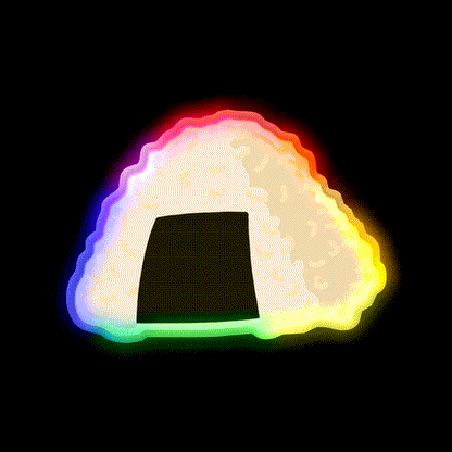 Japanese Onigiri Snack Food Led Neon Sign Rgb Color - LED neon sign close-up detail