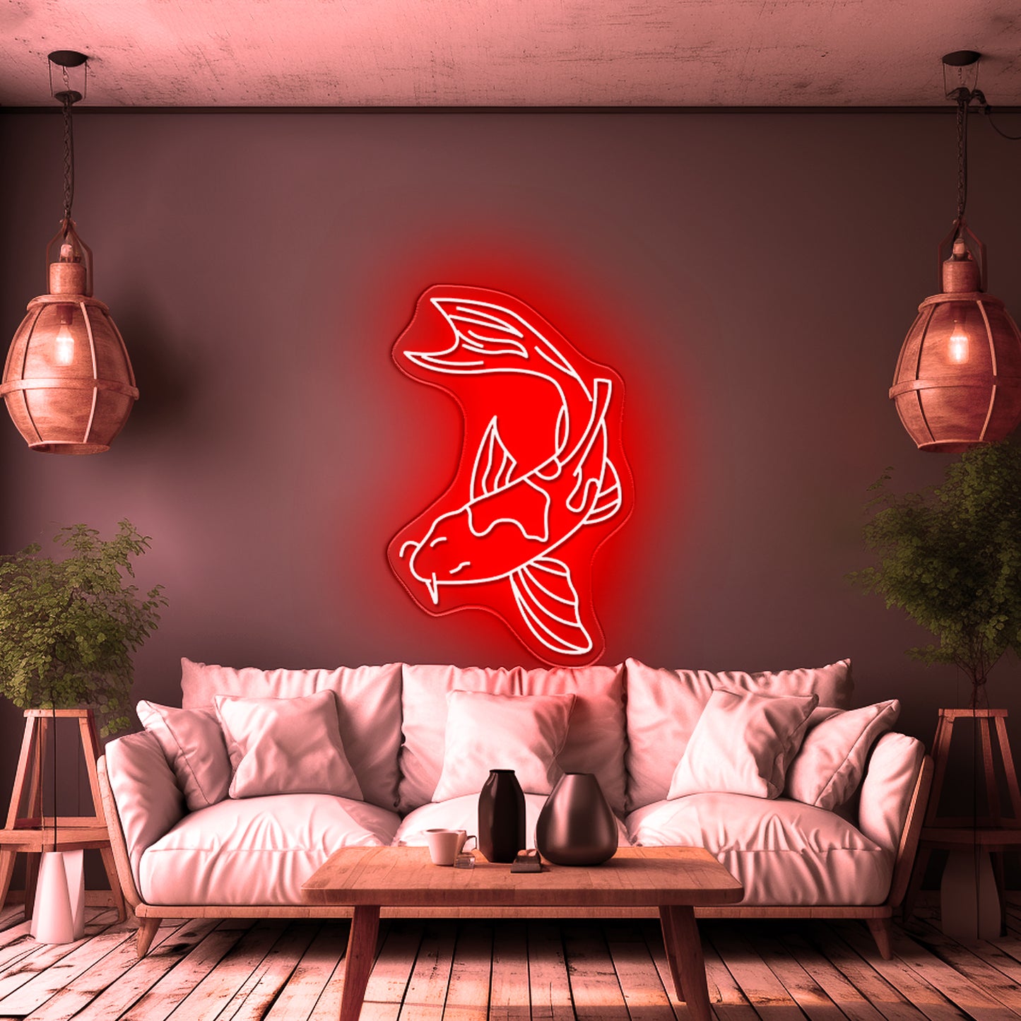 Japanese Single Koi Fish Personalized Japan Gaming Neon Sign For Sale