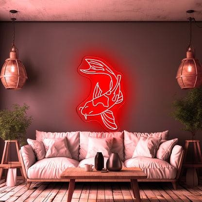 Japanese Single Koi Fish Personalized Japan Gaming Neon Sign For Sale