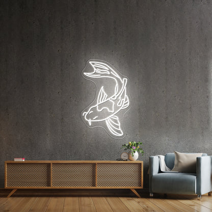 Japanese Single Koi Fish Personalized Japan Gaming Neon Sign For Sale