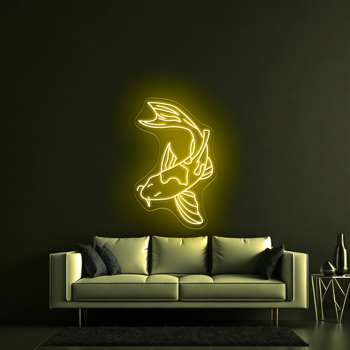 Japanese Single Koi Fish Personalized Japan Gaming Neon Sign For Sale