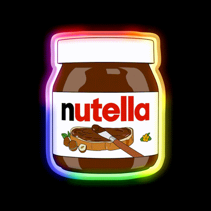 Jar Of Nutella Snack Food Led Neon Sign Rgb Color - LED neon sign close-up detail