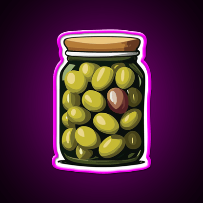 Jar Of Olives Snack Food Led Neon Sign Rgb Color - Shineneon