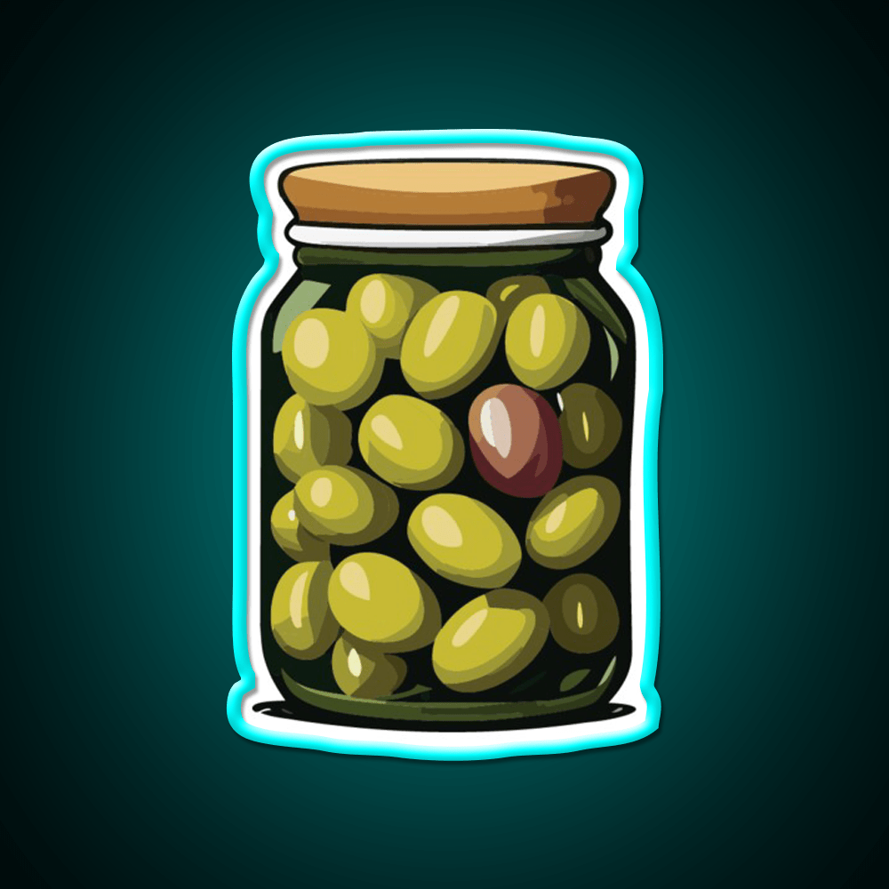 Jar Of Olives Snack Food Led Neon Sign Rgb Color - Shineneon