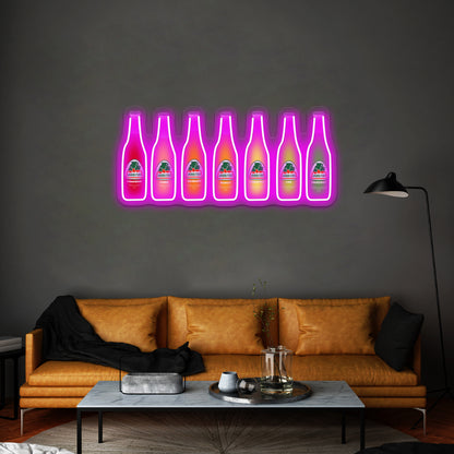 Jarritos Bottles Digital Artwork Room Lights Neon - LED neon sign close-up detail