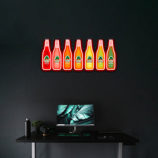 Jarritos Bottles Digital Artwork Room Lights Neon