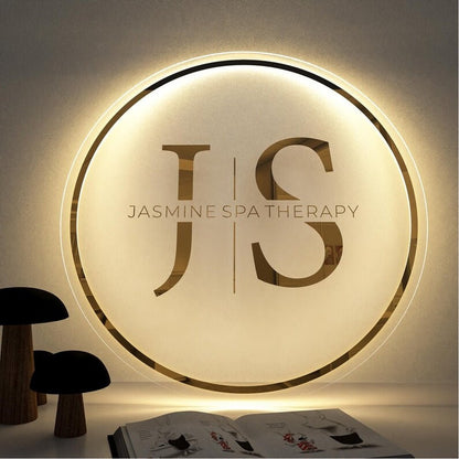 Jasmine Spa Therapy Acrylic Business Logo Sign - Shineneon