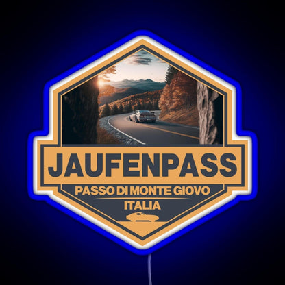 Jaufenpass Italy Travel Art Badge Rgb Neon Sign - Size and dimension reference