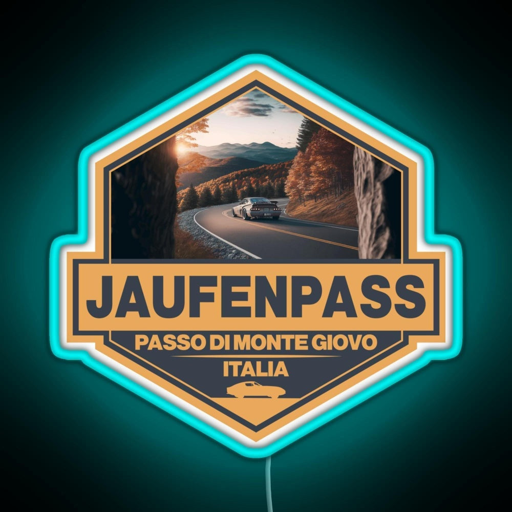 Jaufenpass Italy Travel Art Badge Rgb Neon Sign - LED neon sign view 5