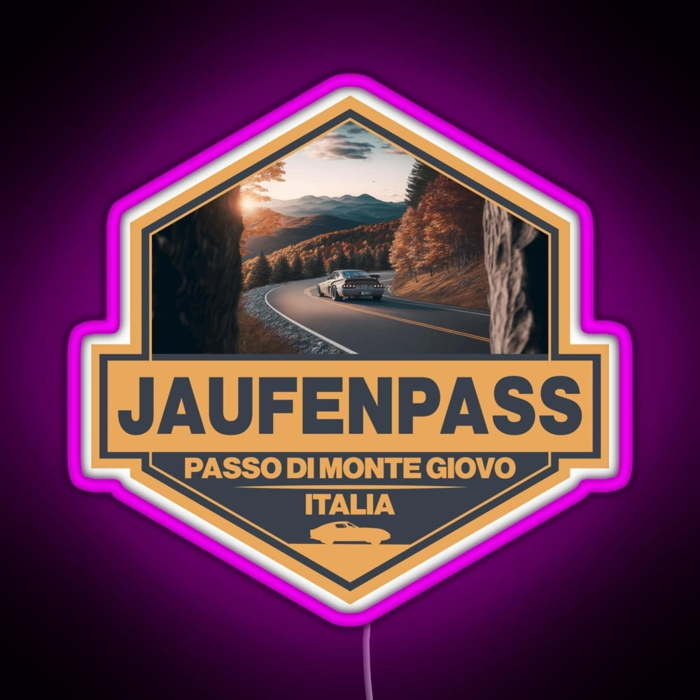Jaufenpass Italy Travel Art Badge Rgb Neon Sign - LED neon sign view 8