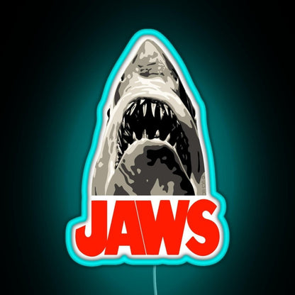 Jaws Great White Shark Rgb Led Neon Sign Pop Wall Art - Shineneon